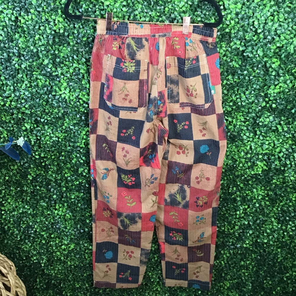 NWT Multicolor Patchwork stitched‎ Pants brown mo… - image 6